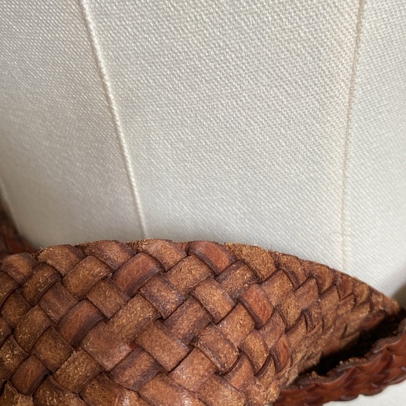 Talbots 100% Genuine Leather Brown Woven Belt Size S (39”) - Picture 14 of 14